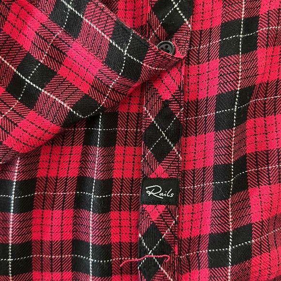 RAILS Hunter Plaid Flannel Shirt in Red/Black - Picture 4 of 9